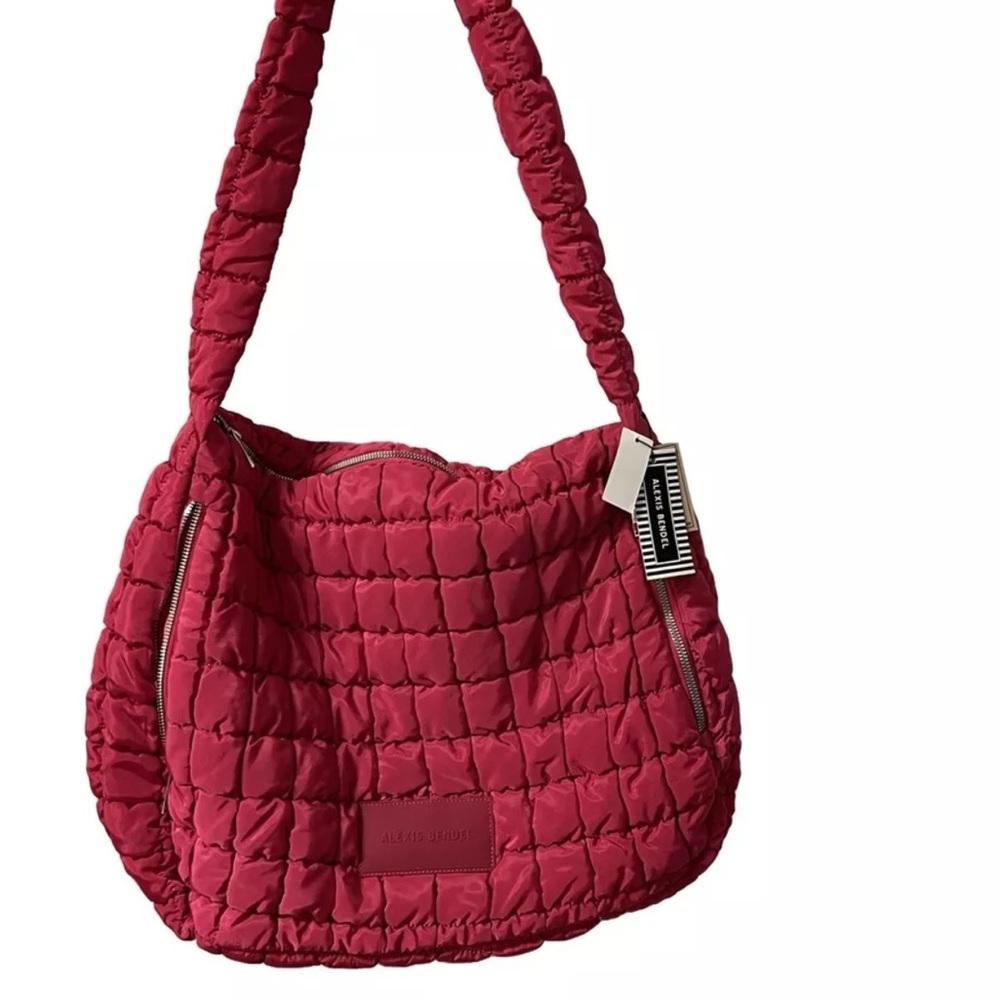 Alexis Bendel Ladies Puffer Quilted Hobo Tote Bag  NWT Rose